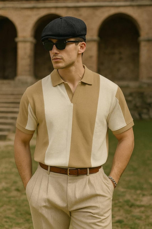 Vintage Riviera Polo - Brown & White