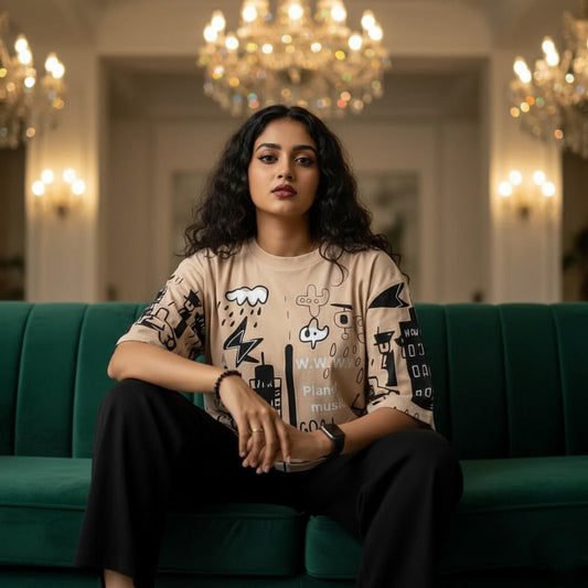 Beige Planet Pj Suit