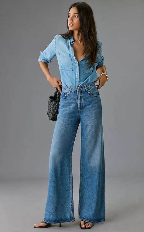 The Beatrice Light Wash Wide Leg Jeans