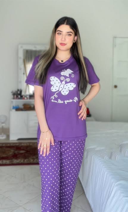 STYLOPHY - Butterfly Printed PJ Set For Women