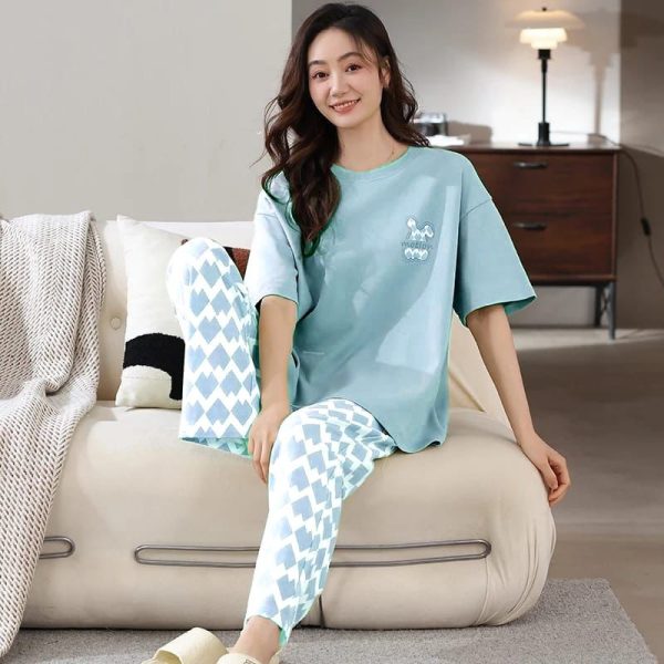 STYLOPHY - Pocket Print With Pattern Pajama Set For Women