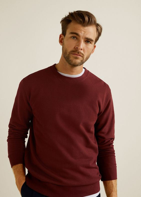 STYLOPHY - Plain Sweatshirt - Maroon