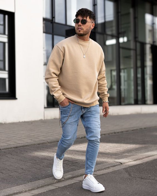 STYLOPHY - Plain Sweatshirt - Beige