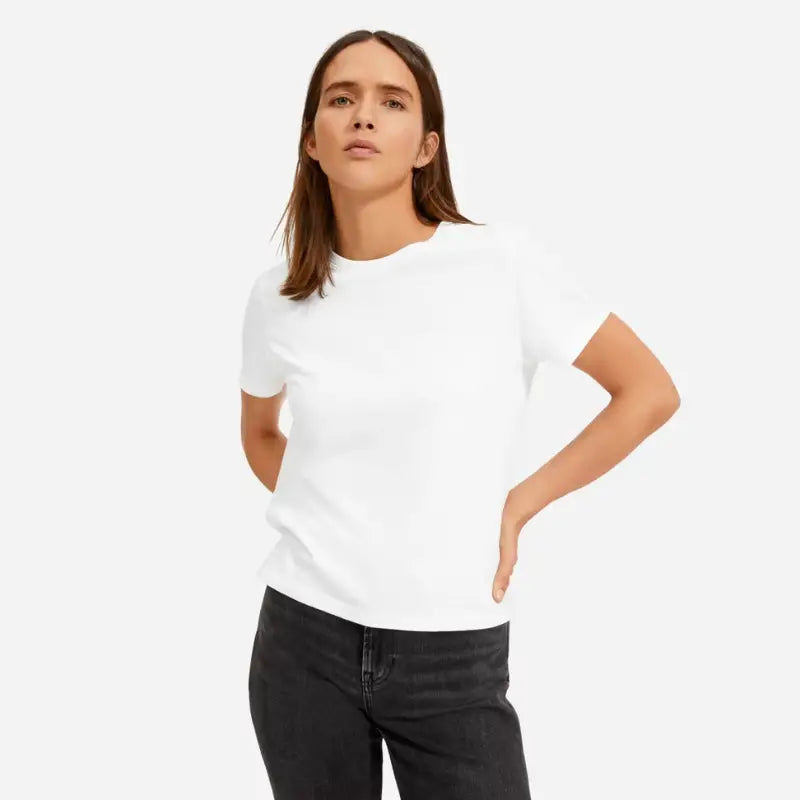 Crew Neck Tee For Women - White