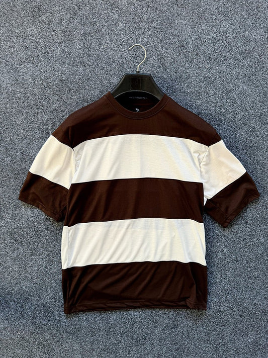 STYLOPHY - Premium Panel Dropshoulder Tee For Men - Brown