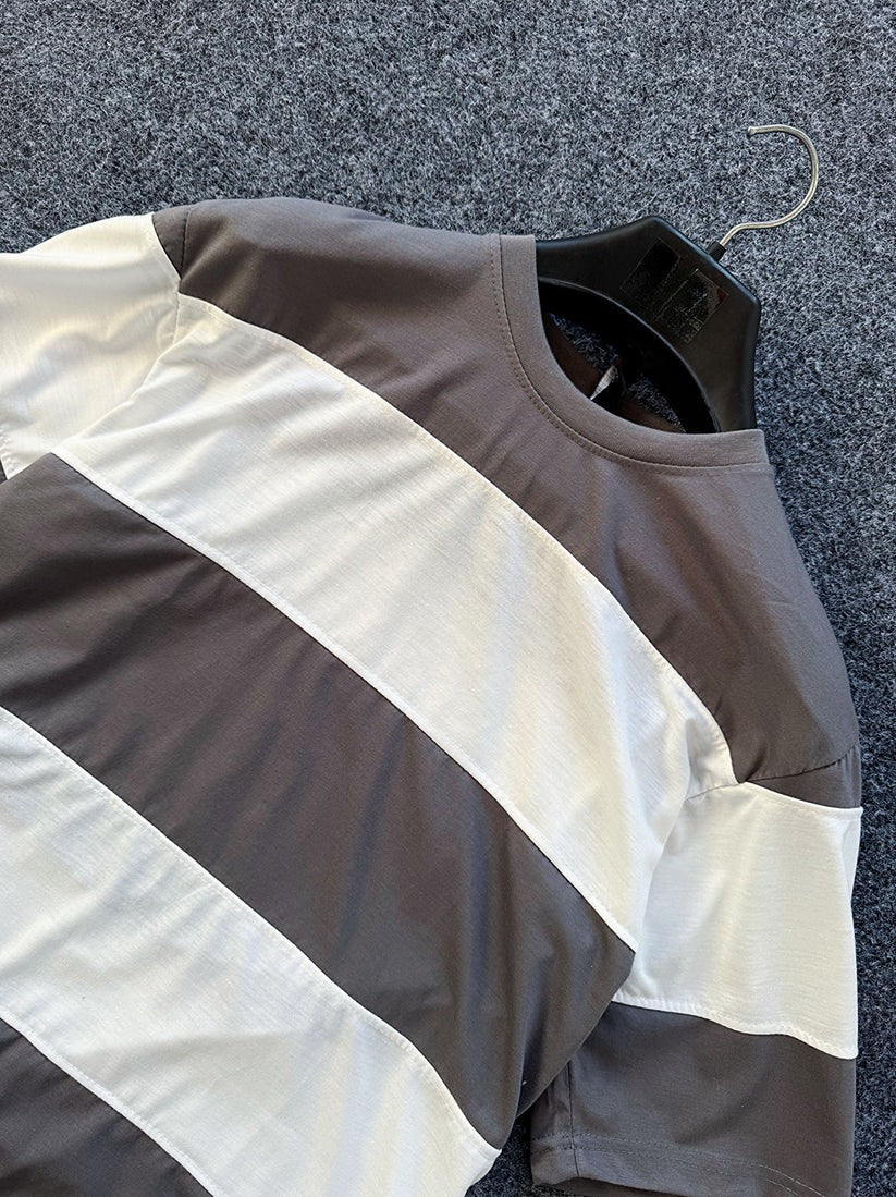 STYLOPHY - Premium Panel Dropshoulder Tee For Men - Grey